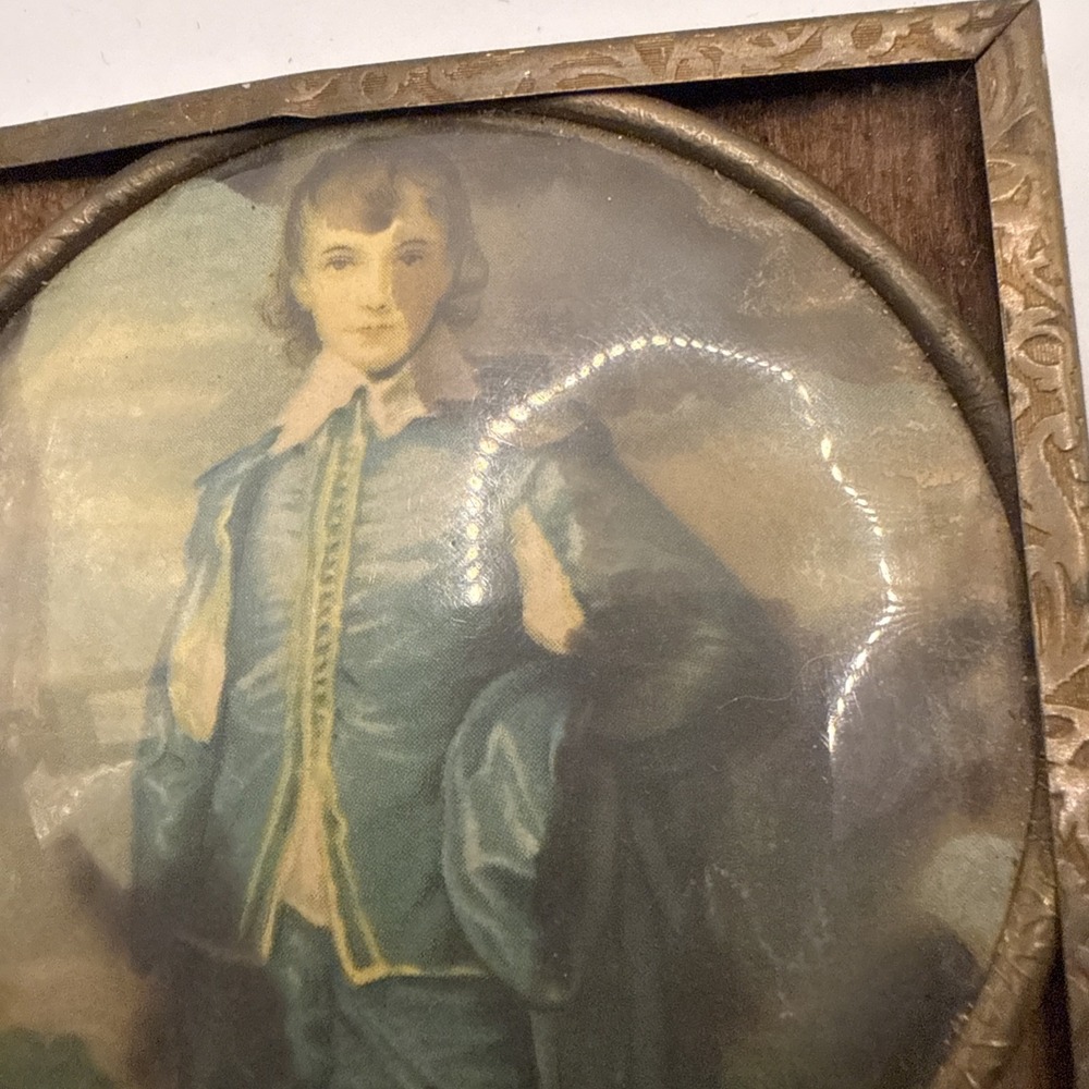 MINI ANTIQUE FRAMED The Blue Boy Thomas Gainsborough 3x3" - Picture 7 of 9